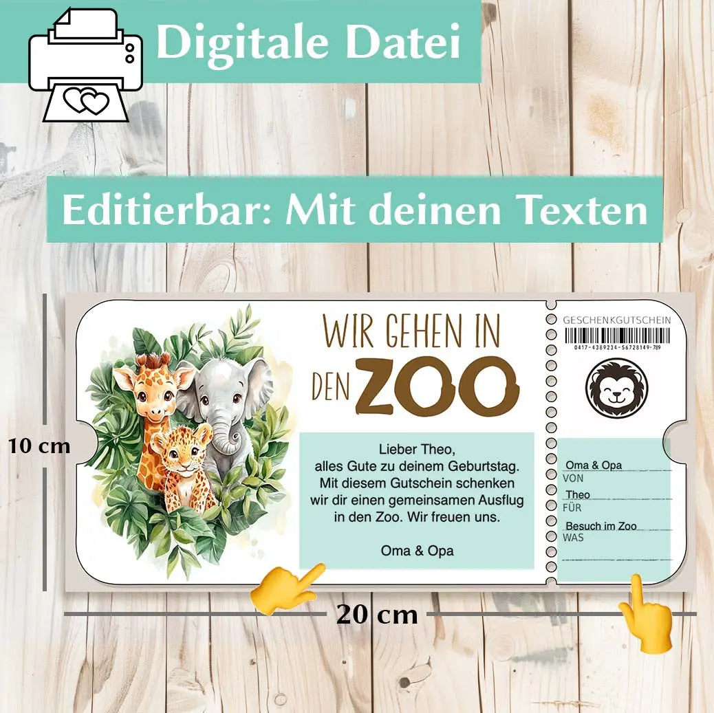 Gutschein Zoobesuch Herzensprojekt Manufaktur