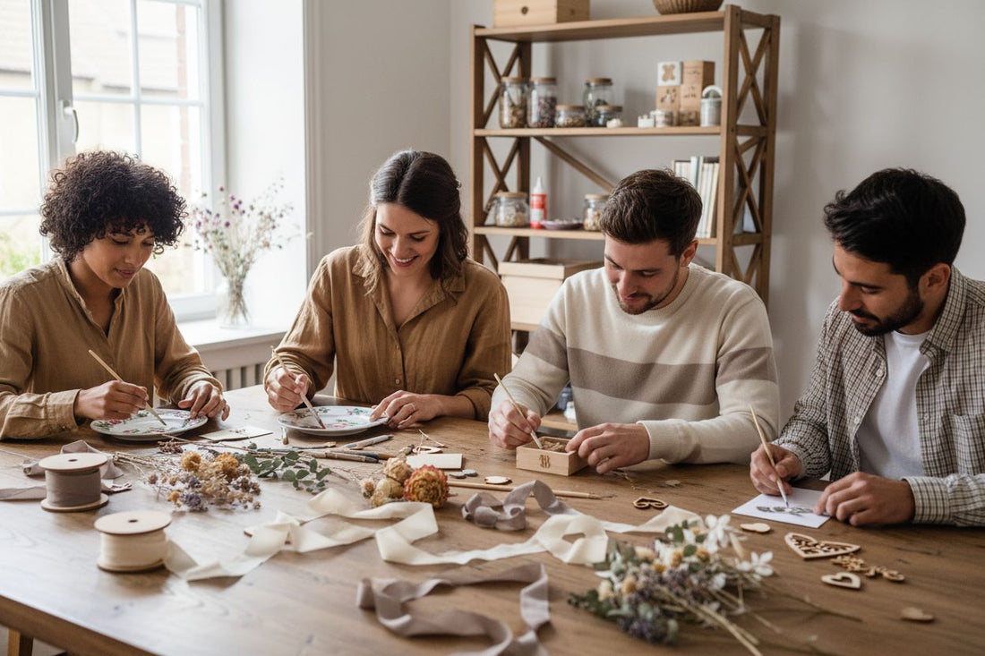DIY Hochzeitsgutschein Basteltisch