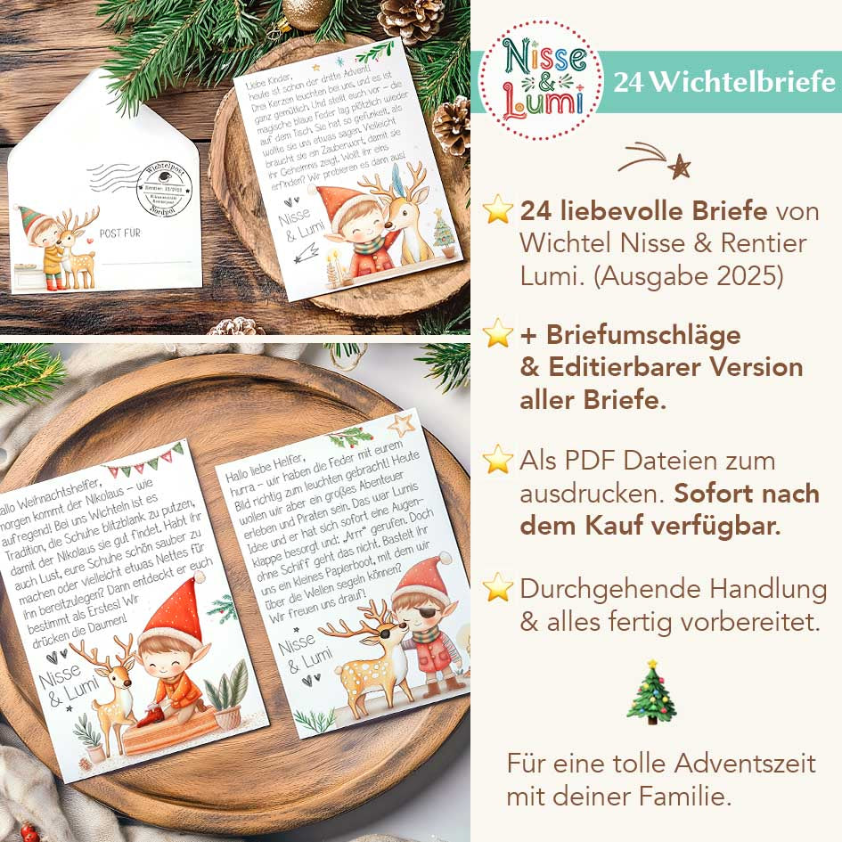 24 Wichtelbriefe Nisse & Lumi 2025 Herzensprojekt Manufaktur