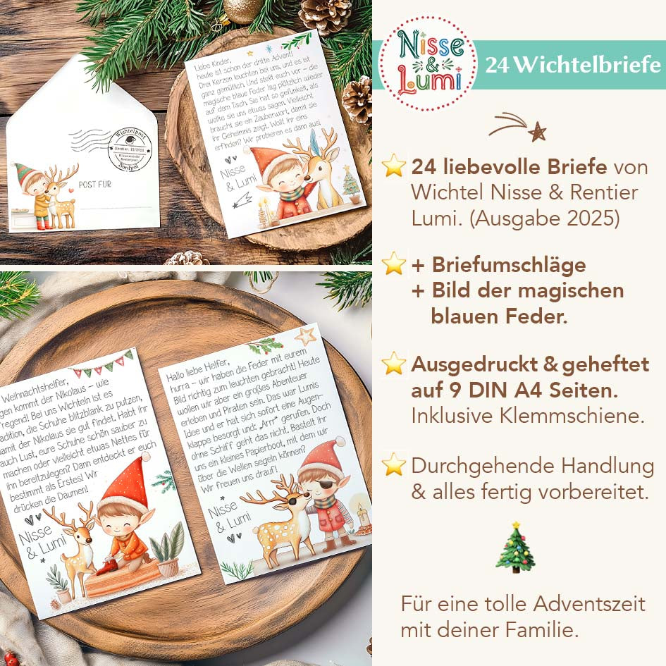 24 Wichtelbriefe Nisse & Lumi 2025 - Druckversion Herzensprojekt Manufaktur