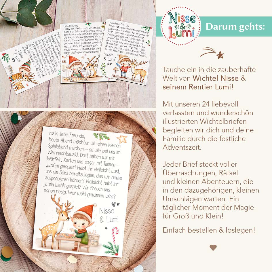 24 Wichtelbriefe Nisse & Lumi 2025 - Druckversion Herzensprojekt Manufaktur
