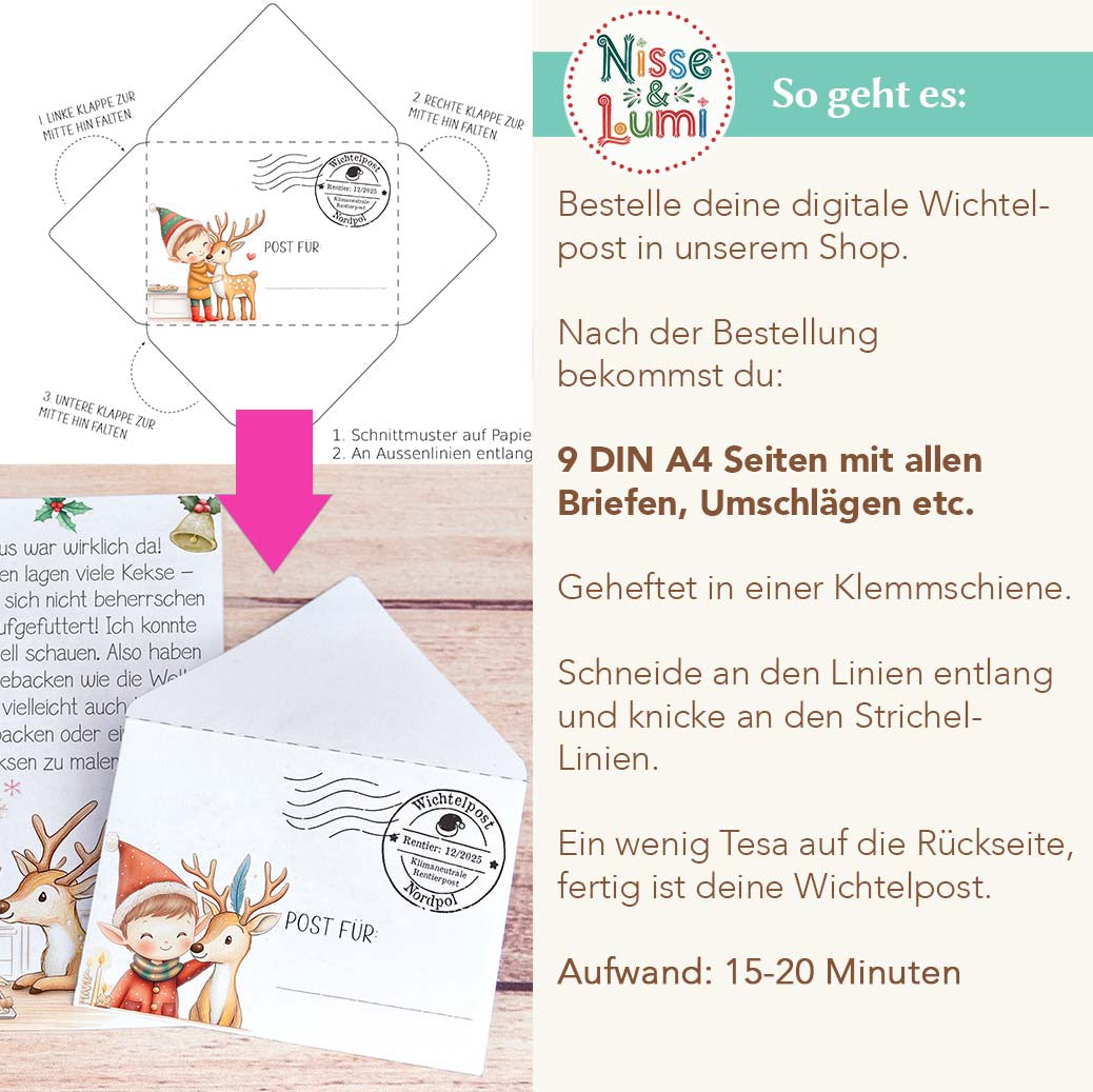24 Wichtelbriefe Nisse & Lumi 2025 - Druckversion Herzensprojekt Manufaktur