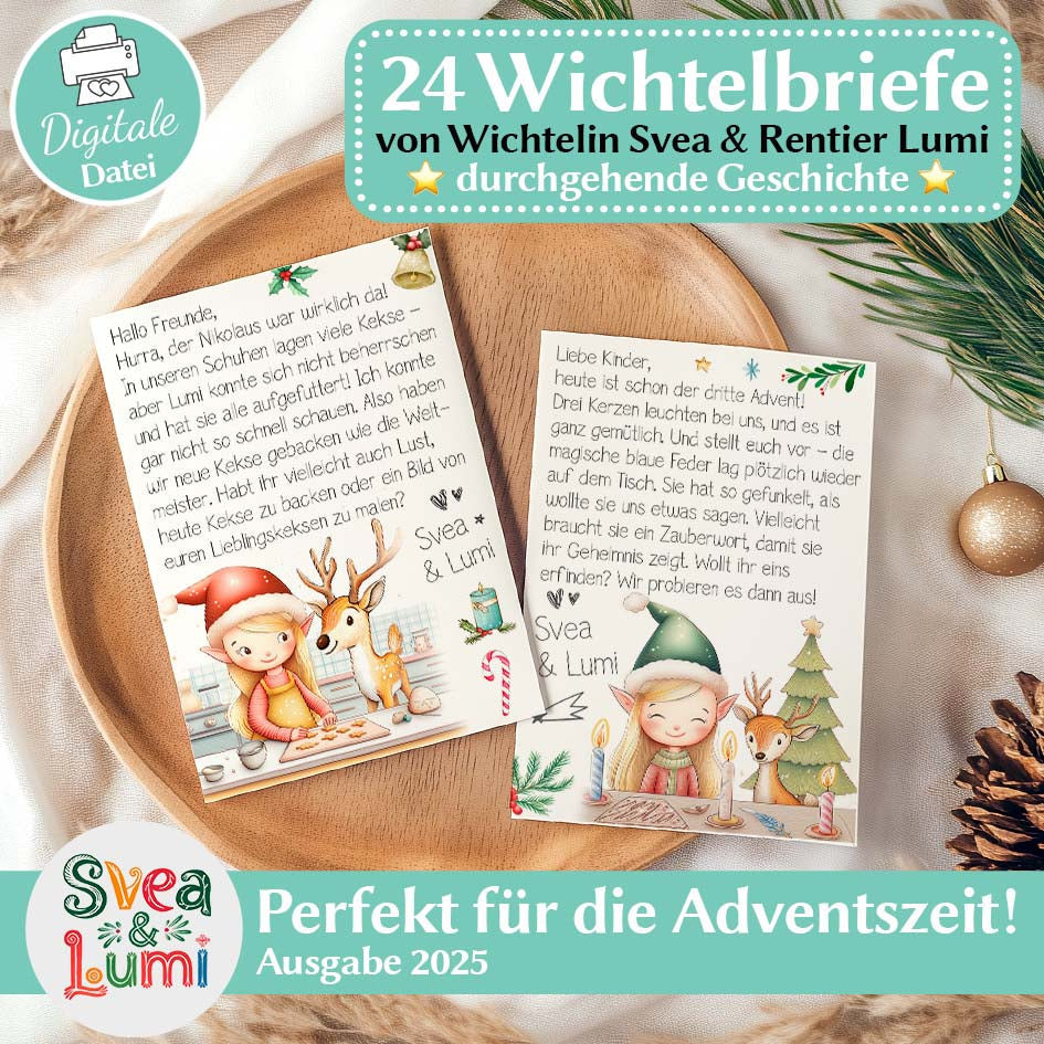 24 Wichtelbriefe Svea & Lumi 2025 Herzensprojekt Manufaktur