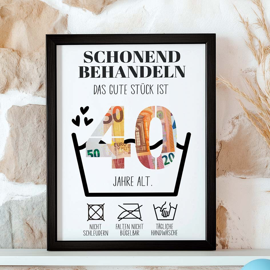 Klassisches Poster aus mattem Papier mit Holzrahmen 21x29.7 cm / 8x12" Herzensprojekt Manufaktur