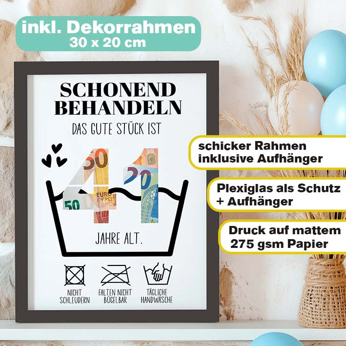 Geldgeschenk 41. Geburtstag im Rahmen merchOne
