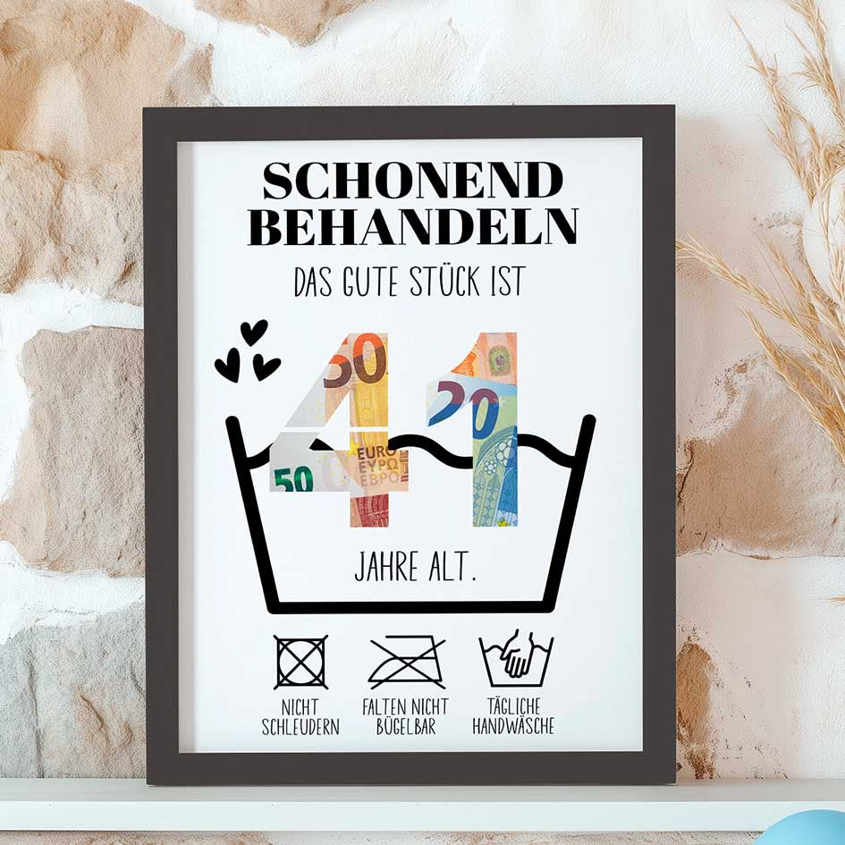 Geldgeschenk 41. Geburtstag im Rahmen merchOne