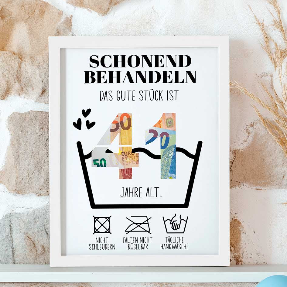Geldgeschenk 41. Geburtstag im Rahmen merchOne