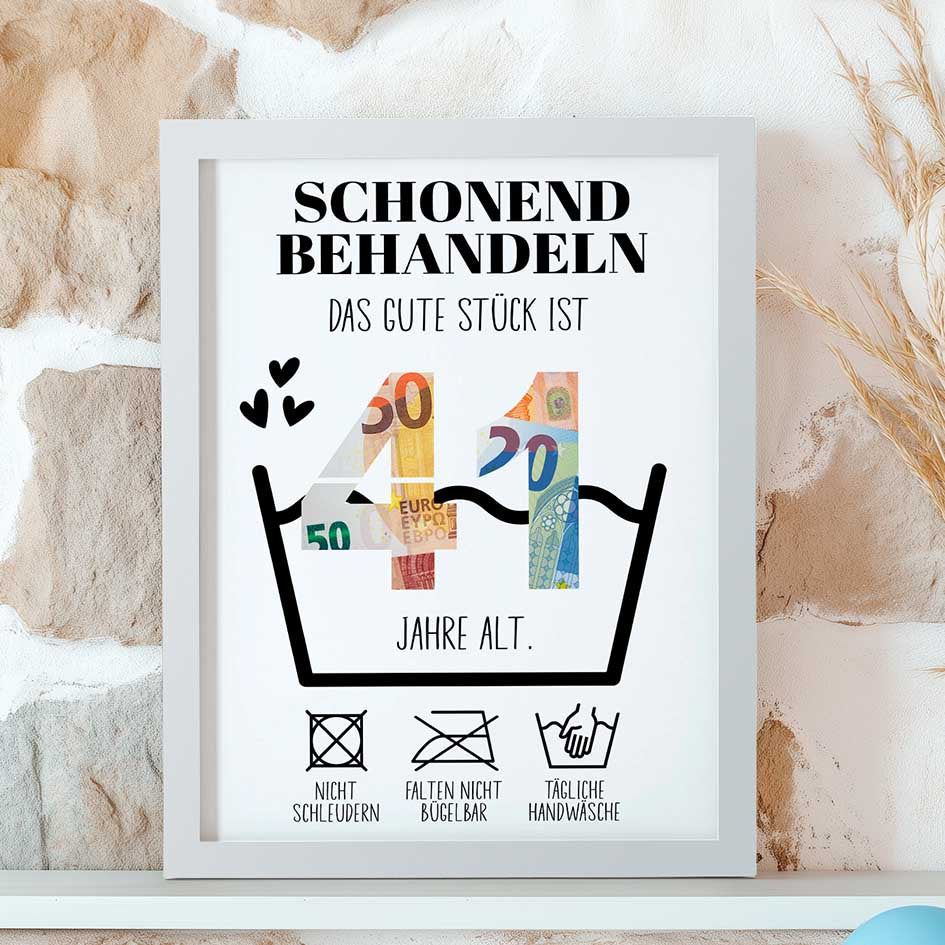 Geldgeschenk 41. Geburtstag im Rahmen merchOne