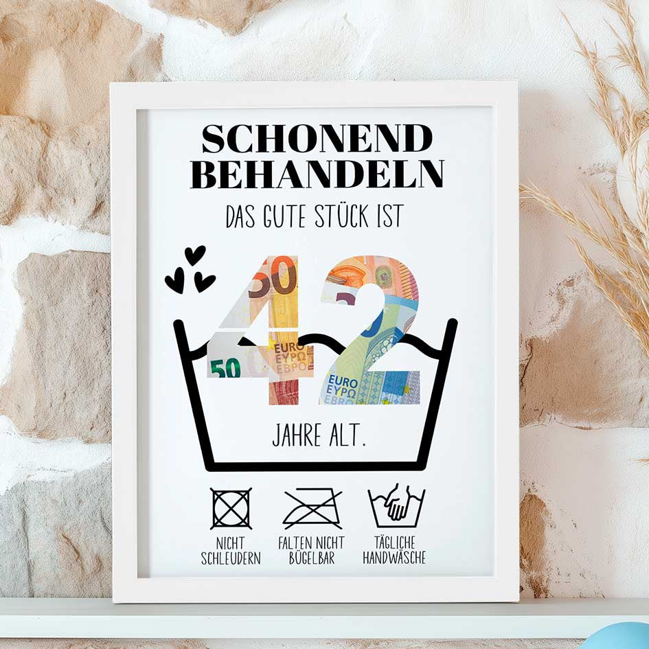 Geldgeschenk 42. Geburtstag im Rahmen merchOne