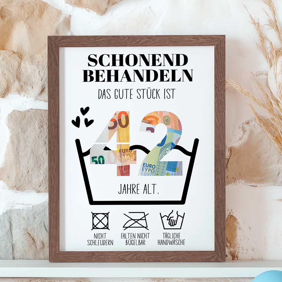 Geldgeschenk 42. Geburtstag im Rahmen merchOne