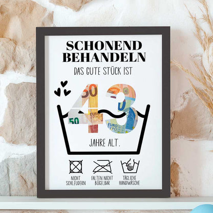 Geldgeschenk 43. Geburtstag im Rahmen merchOne