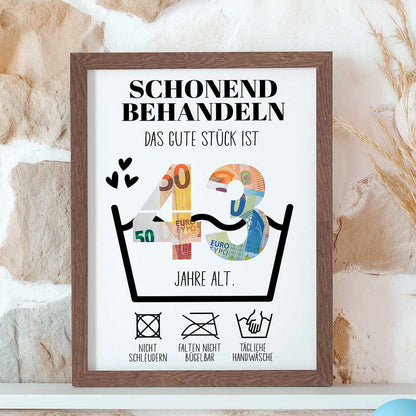 Geldgeschenk 43. Geburtstag im Rahmen merchOne