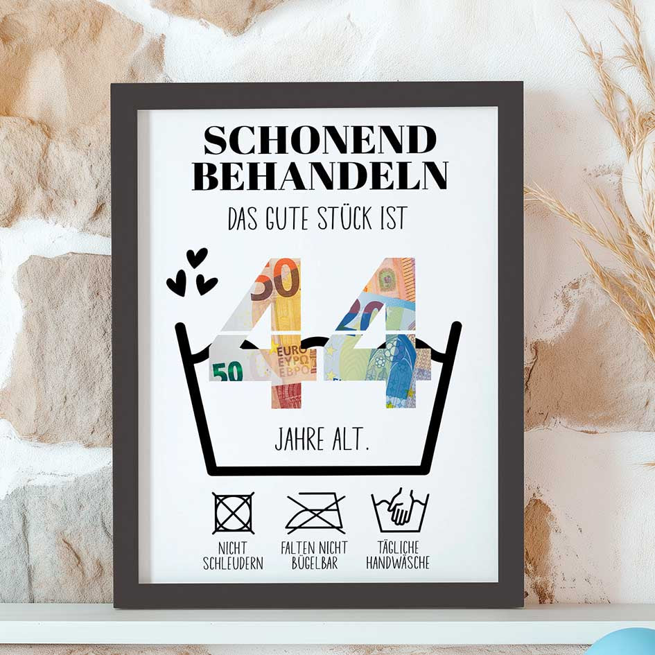 Geldgeschenk 44. Geburtstag im Rahmen merchOne