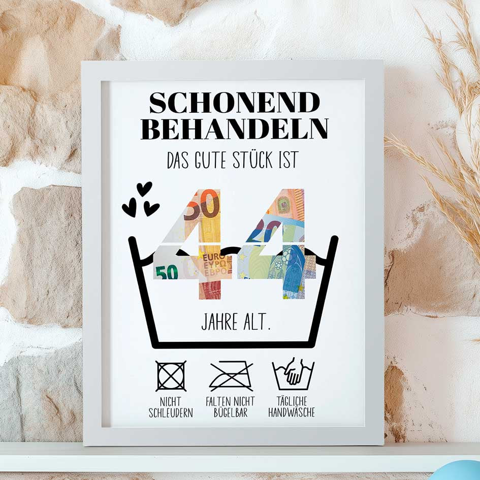 Geldgeschenk 44. Geburtstag im Rahmen merchOne