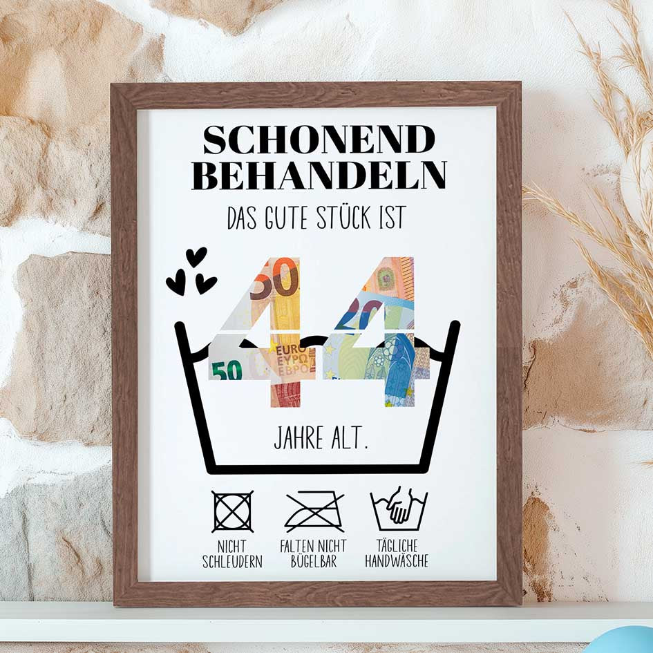 Geldgeschenk 44. Geburtstag im Rahmen merchOne