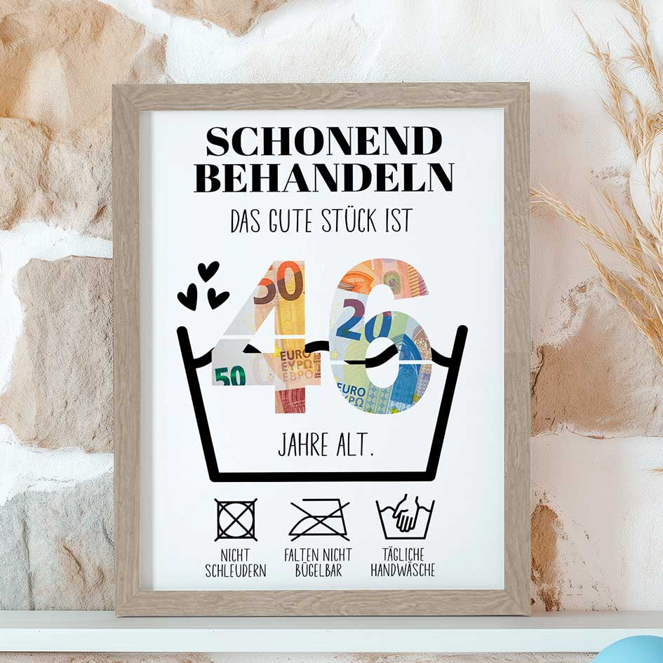 Geldgeschenk 46. Geburtstag im Rahmen merchOne