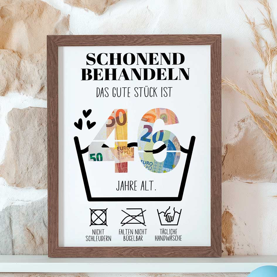 Geldgeschenk 46. Geburtstag im Rahmen merchOne