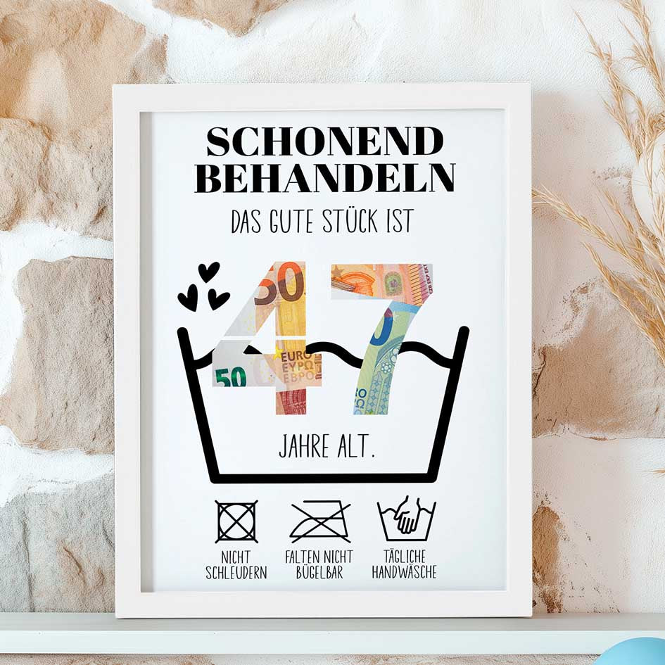 Geldgeschenk 47. Geburtstag im Rahmen merchOne