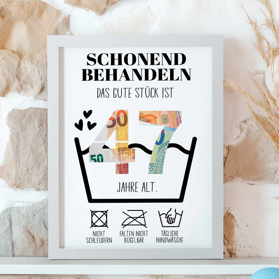 Geldgeschenk 47. Geburtstag im Rahmen merchOne