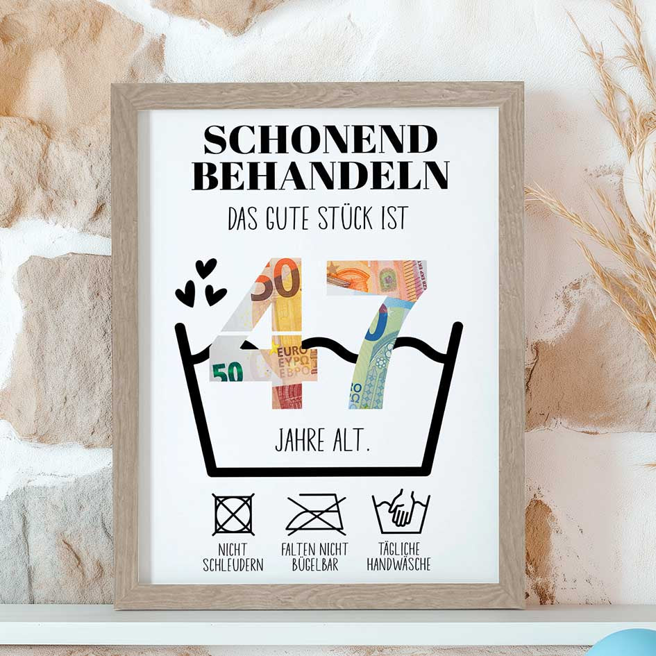 Geldgeschenk 47. Geburtstag im Rahmen merchOne