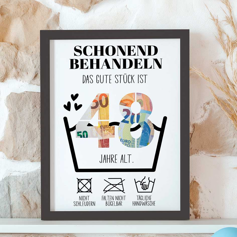 Geldgeschenk 48. Geburtstag im Rahmen merchOne