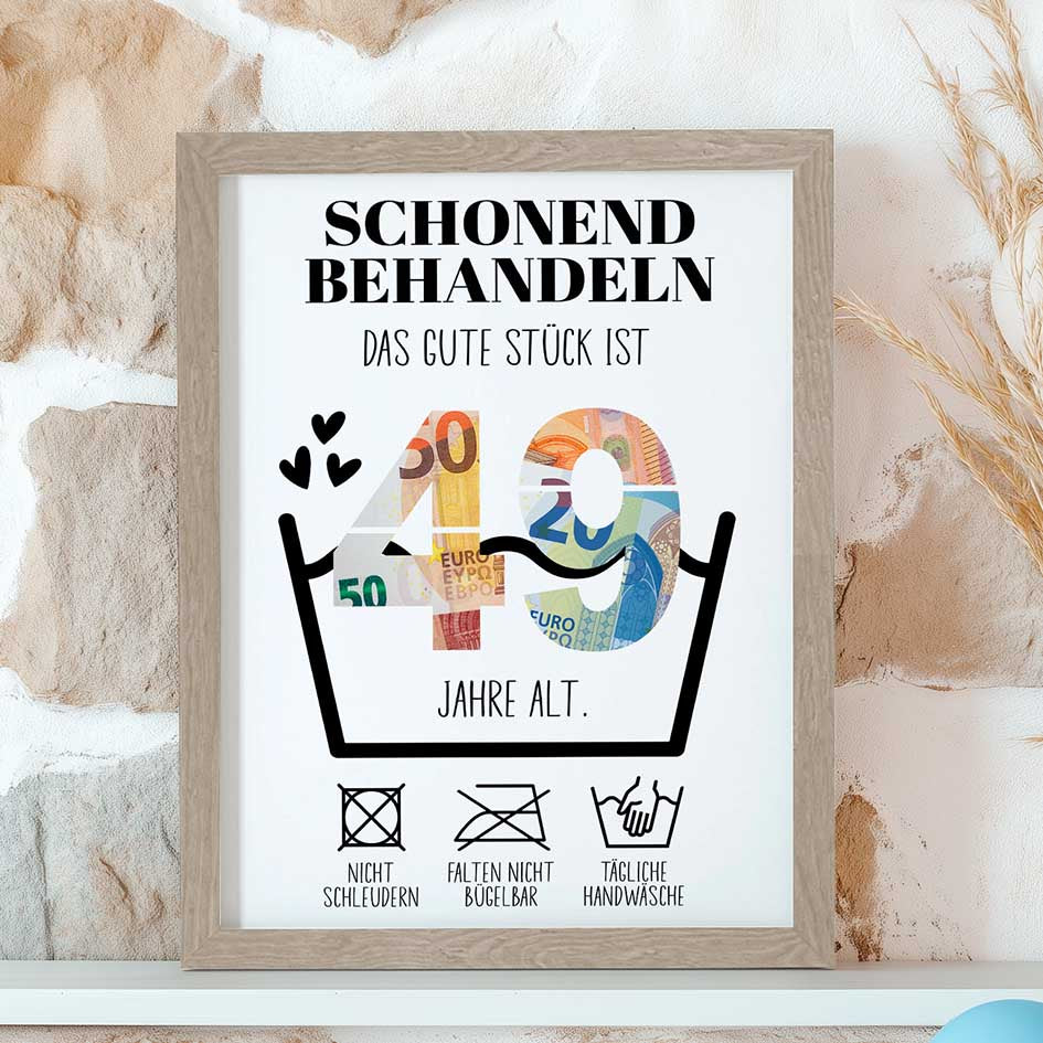 Geldgeschenk 49. Geburtstag im Rahmen merchOne