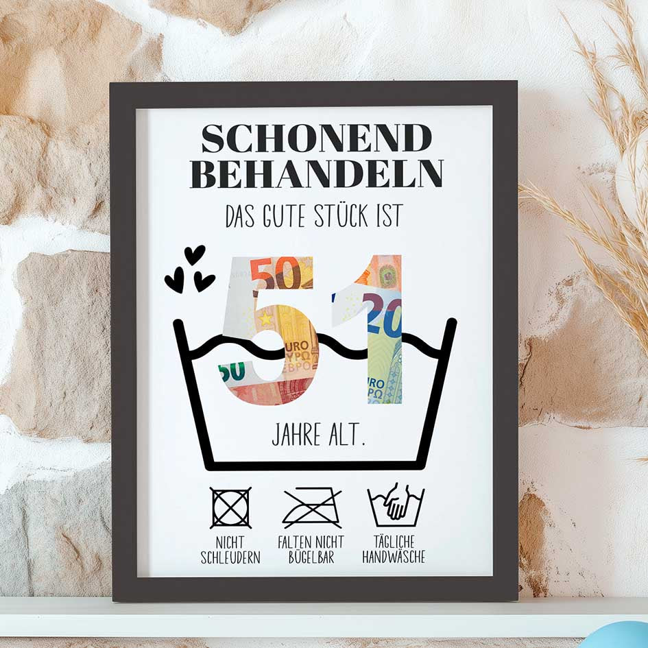 Geldgeschenk 51. Geburtstag im Rahmen merchOne