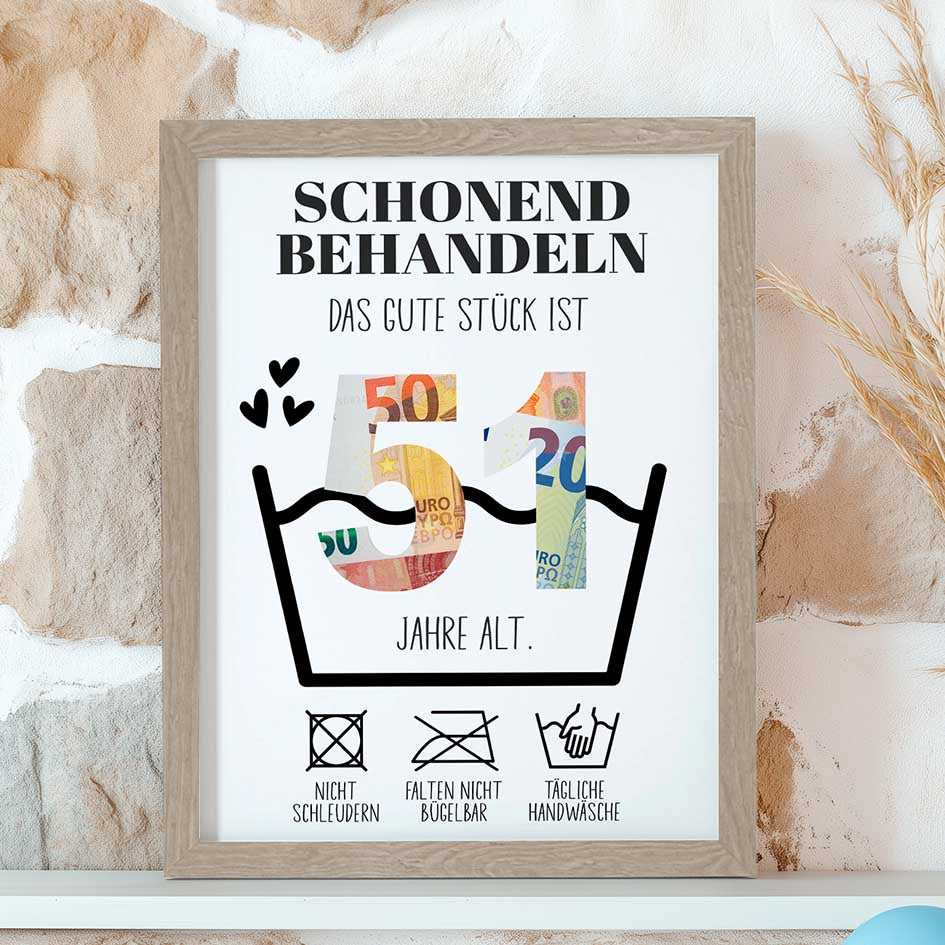 Geldgeschenk 51. Geburtstag im Rahmen merchOne
