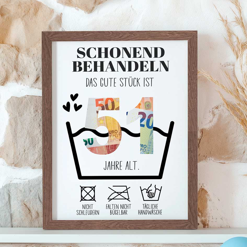 Geldgeschenk 51. Geburtstag im Rahmen merchOne