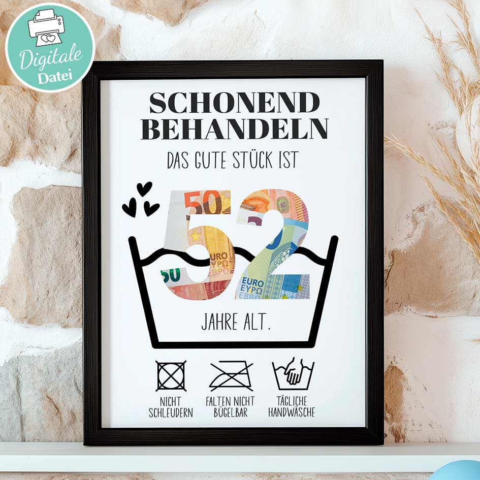 Geldgeschenk zum 52. Geburtstag Herzensprojekt Manufaktur