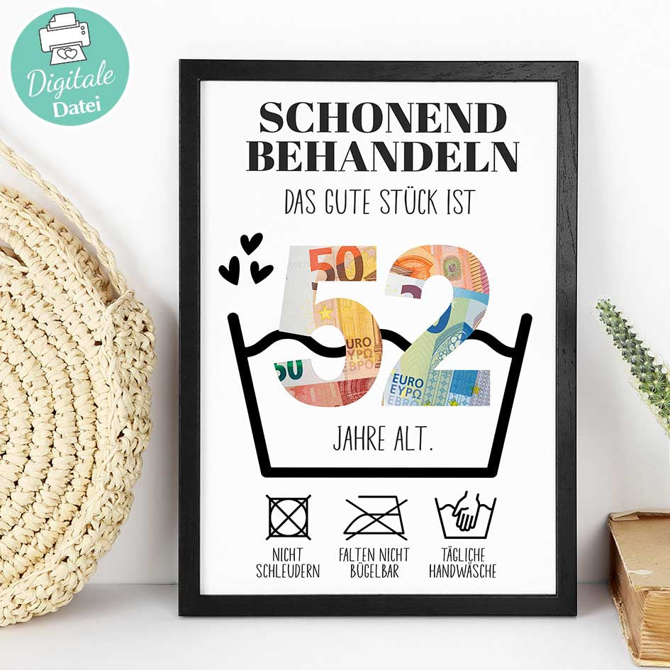 Geldgeschenk zum 52. Geburtstag Herzensprojekt Manufaktur