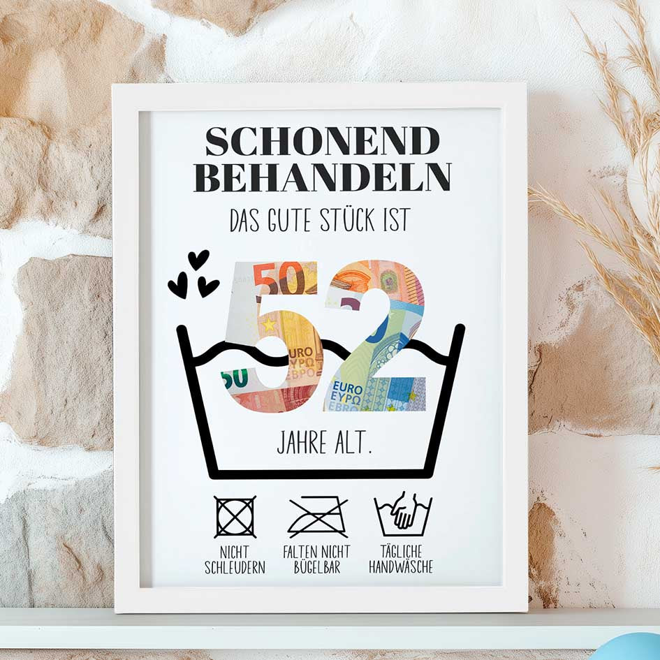 Geldgeschenk 52. Geburtstag im Rahmen