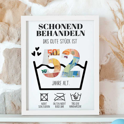 Geldgeschenk 52. Geburtstag im Rahmen