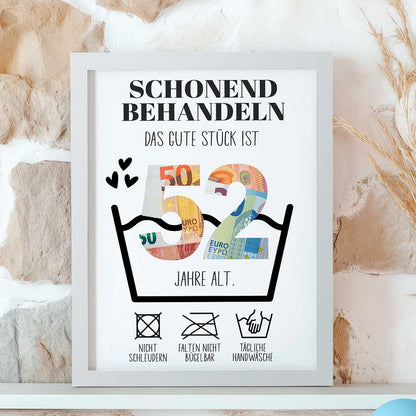 Geldgeschenk 52. Geburtstag im Rahmen