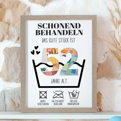 Geldgeschenk 52. Geburtstag im Rahmen