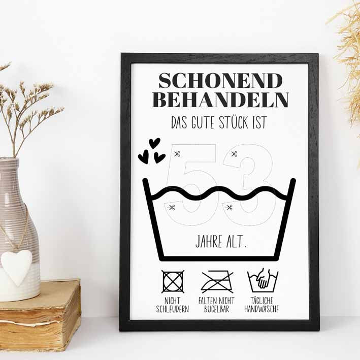 Geldgeschenk 53. Geburtstag im Rahmen merchOne