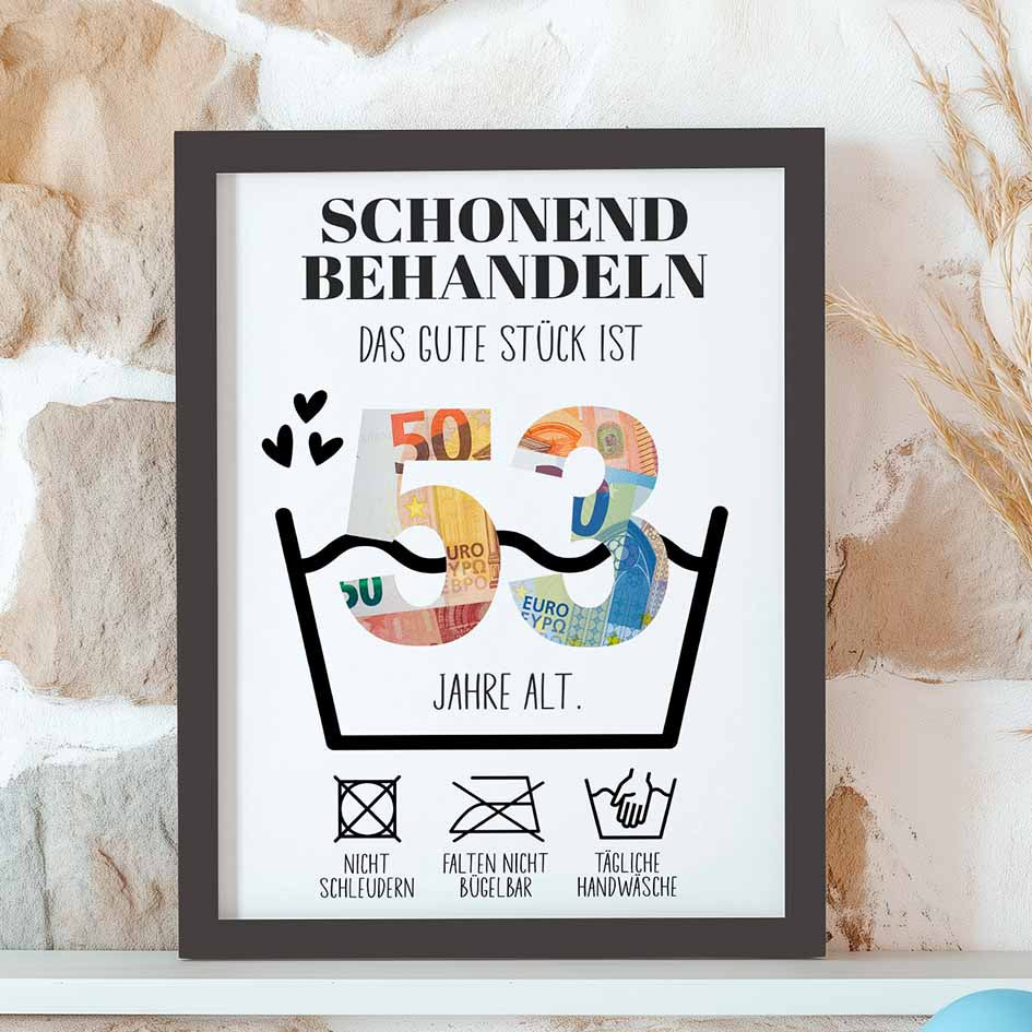 Geldgeschenk 53. Geburtstag im Rahmen merchOne