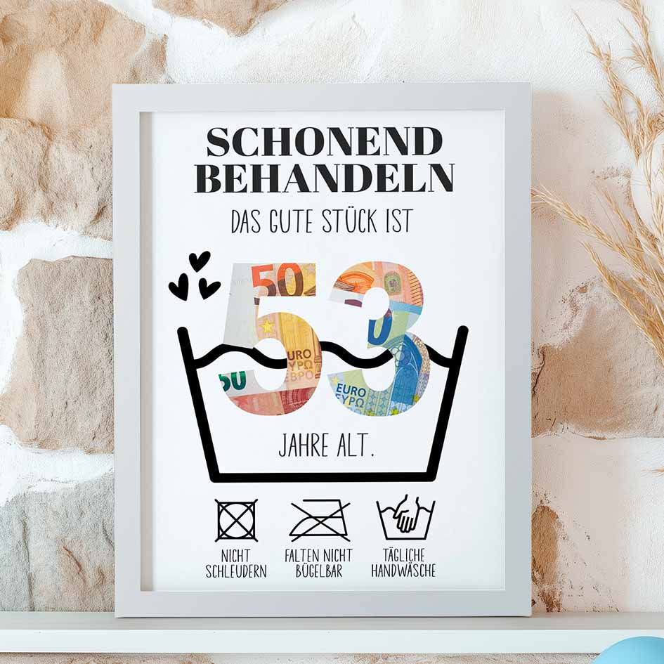 Geldgeschenk 53. Geburtstag im Rahmen merchOne