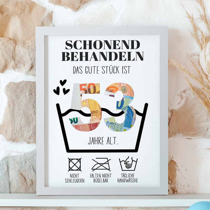 Geldgeschenk 53. Geburtstag im Rahmen merchOne