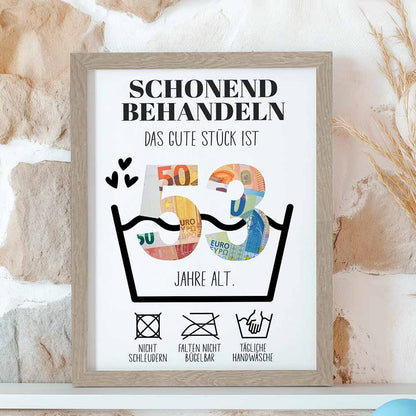 Geldgeschenk 53. Geburtstag im Rahmen merchOne