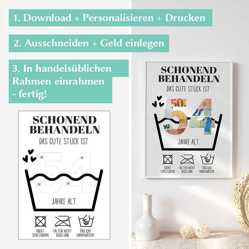 Geldgeschenk zum 54. Geburtstag Herzensprojekt Manufaktur