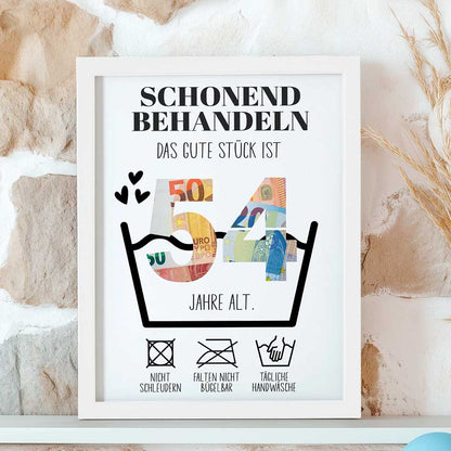 Geldgeschenk 54. Geburtstag im Rahmen merchOne