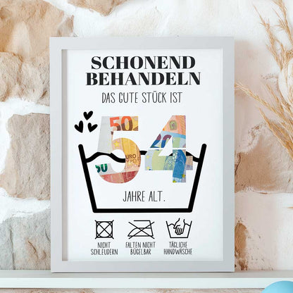 Geldgeschenk 54. Geburtstag im Rahmen merchOne