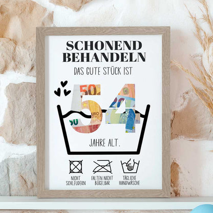 Geldgeschenk 54. Geburtstag im Rahmen merchOne