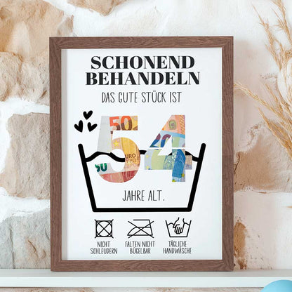 Geldgeschenk 54. Geburtstag im Rahmen merchOne