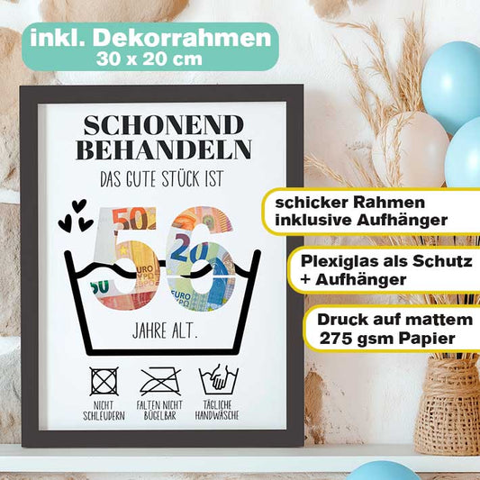 Geldgeschenk 56. Geburtstag im Rahmen merchOne