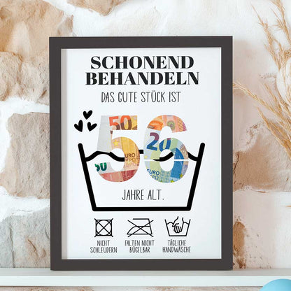 Geldgeschenk 56. Geburtstag im Rahmen merchOne