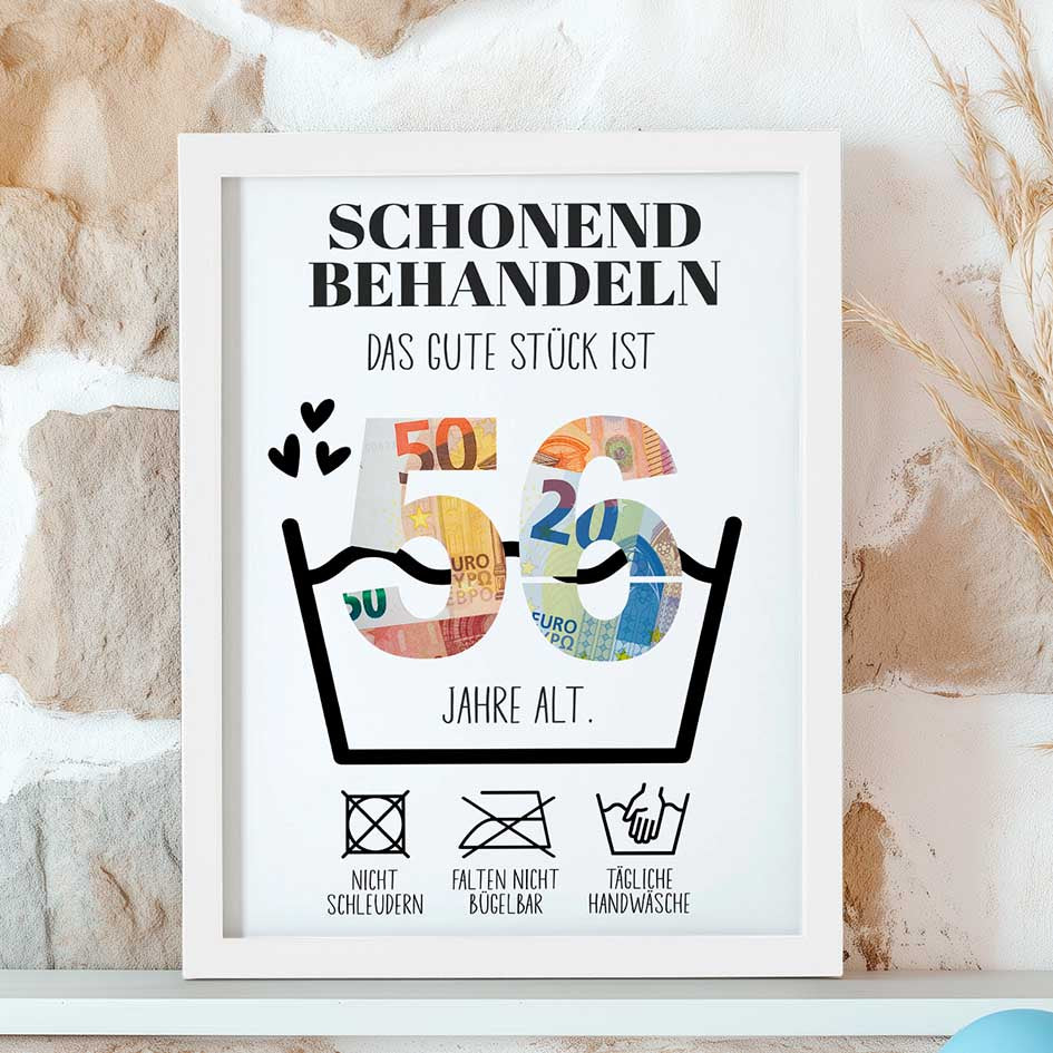 Geldgeschenk 56. Geburtstag im Rahmen merchOne