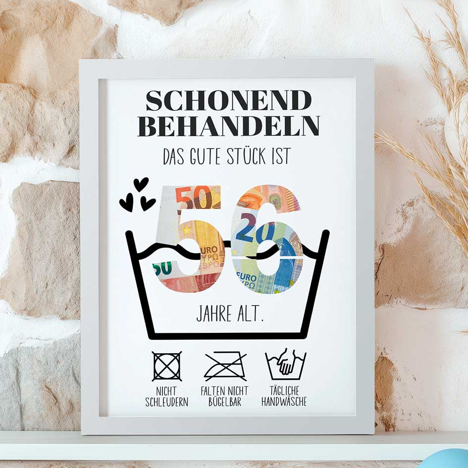 Geldgeschenk 56. Geburtstag im Rahmen merchOne