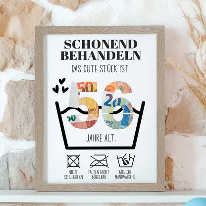 Geldgeschenk 56. Geburtstag im Rahmen merchOne